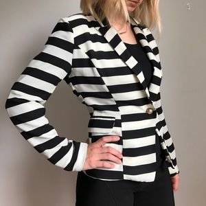 Black/White Striped Blazer